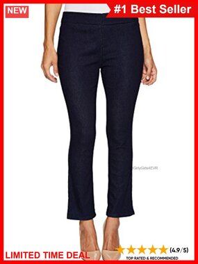 Petite Pull-On Skinny Ankle Jeans High Rise Slimming Cotton Blend